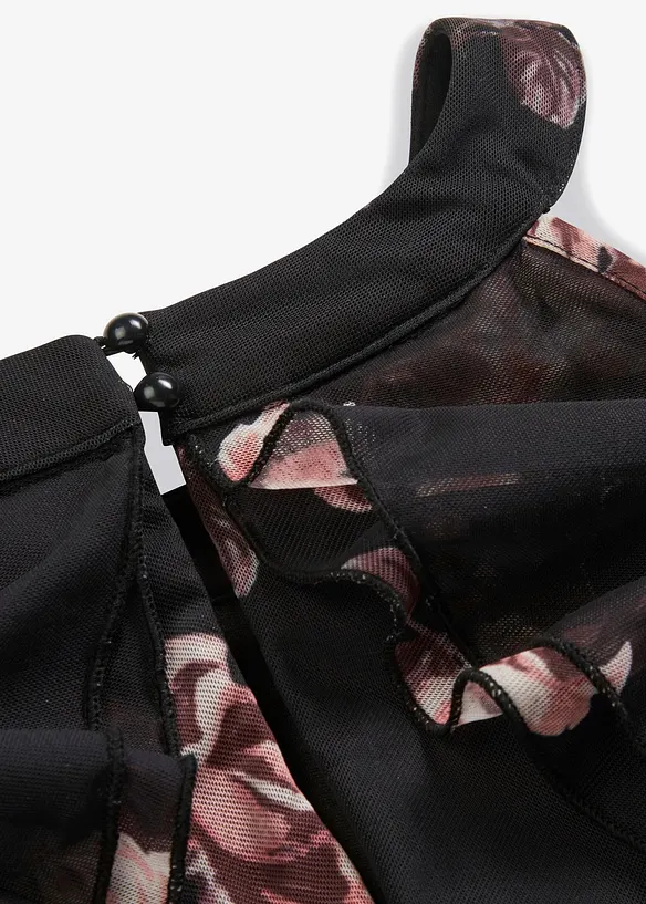 Robe longue en mesh imprimé, bonprix