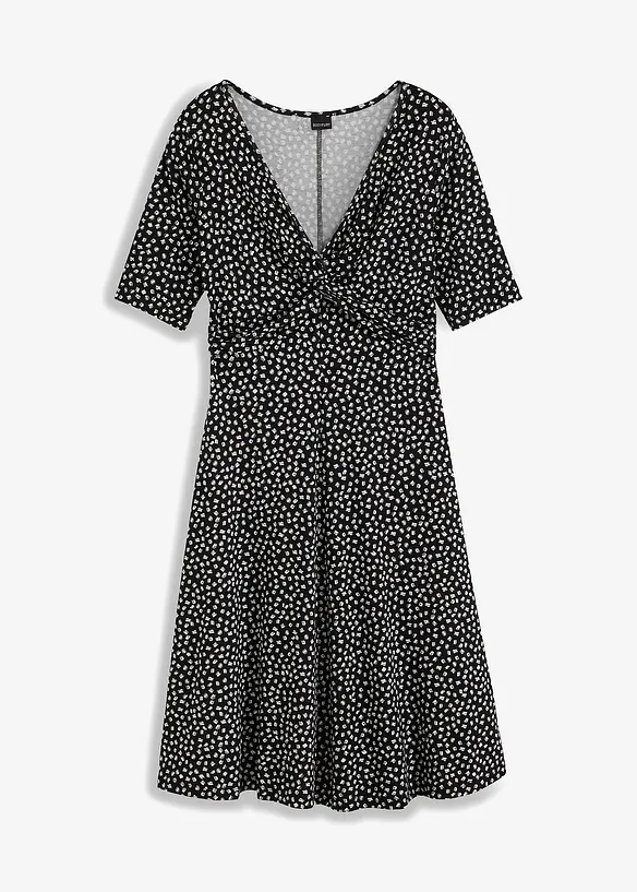 Robe en jersey imprimé avec drapé, bonprix