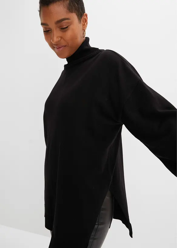 Pull à col roulé en viscose mélangée, bonprix