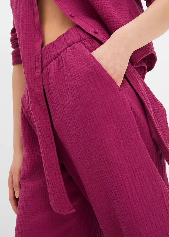 Pantalon large en gaze de coton, bonprix