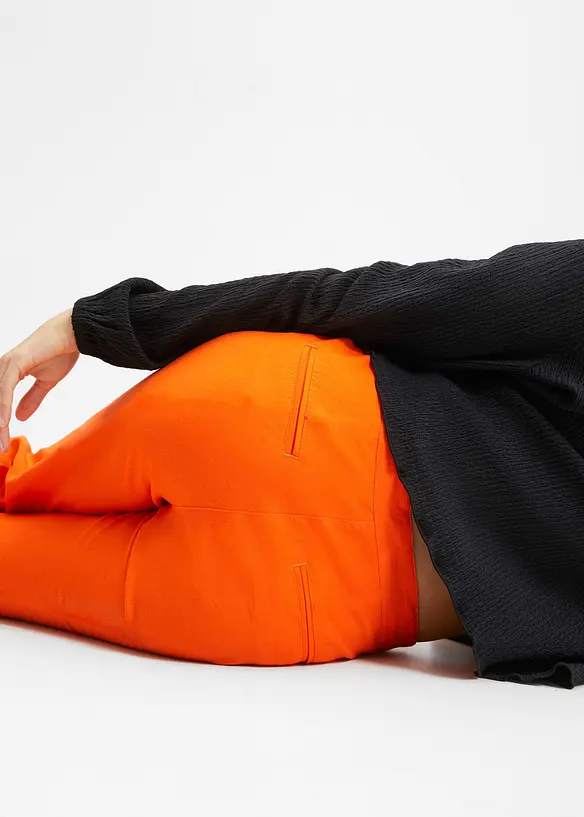 Pantalon taille haute en lin et viscose, bonprix