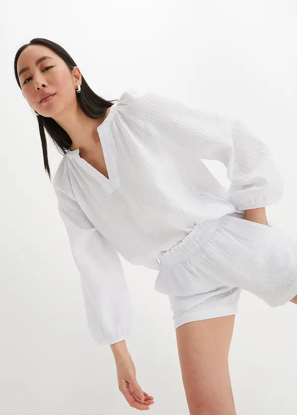 Blouse oversize en gaze de coton, bonprix