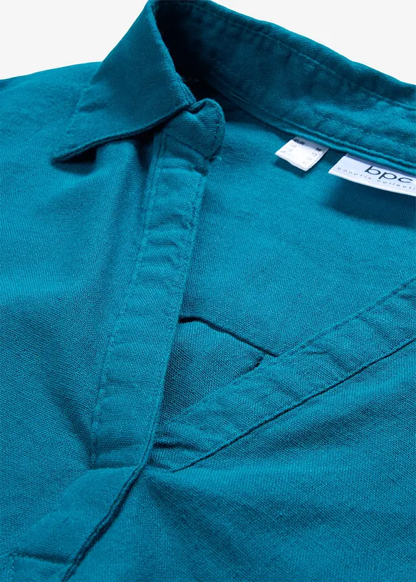 Chemisier manches 3/4 en lin mélangé, bonprix