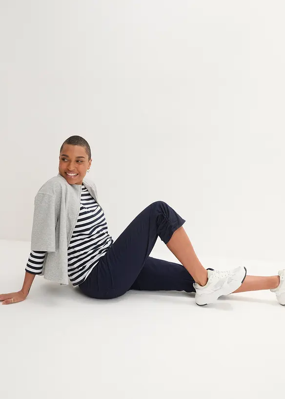 Corsaire à empiècement taille confortable et fronces, bonprix