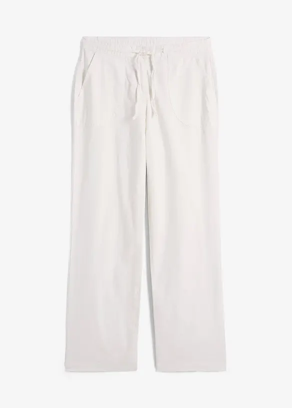Pantalon large en lin mélangé, bonprix