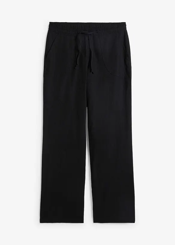 Pantalon large en lin mélangé, bonprix