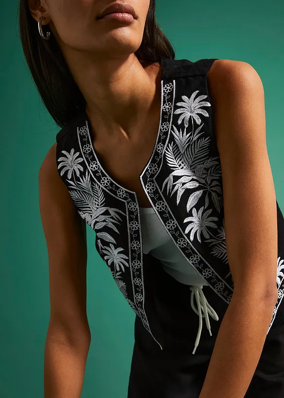 Gilet sans manches brod&eacute;, bonprix