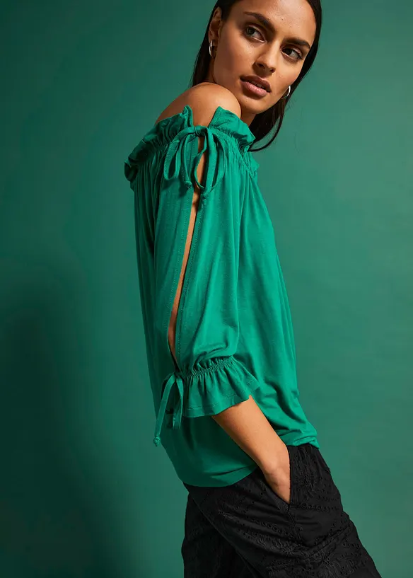 T-shirt col Bardot, bonprix