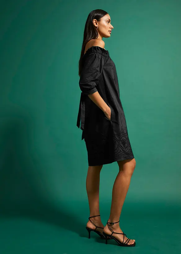 Robe col Bardot 100% coton, bonprix