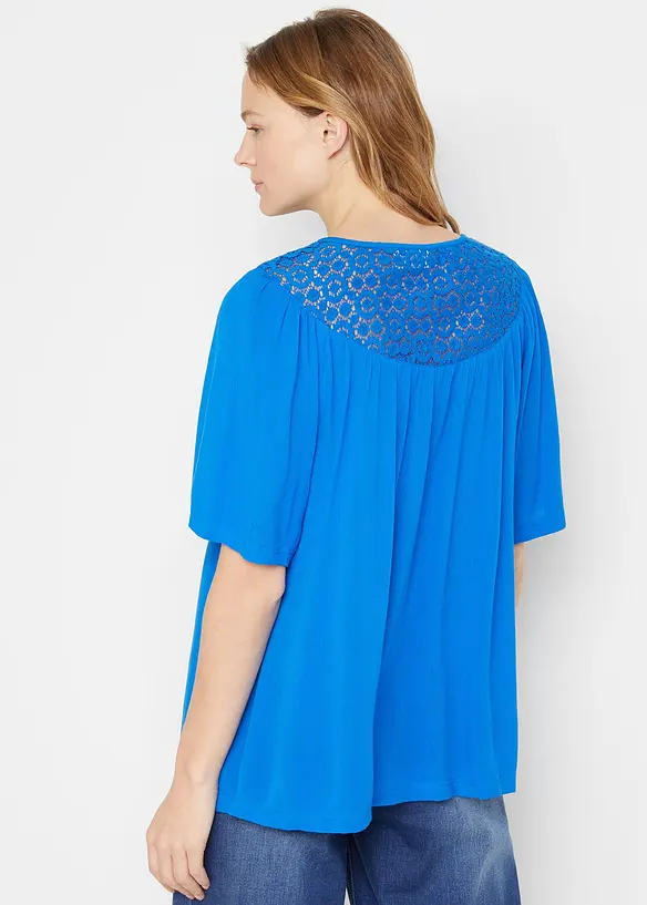 Longue tunique en crépon, manches coude, bonprix