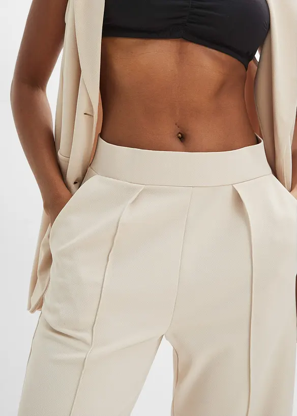 Pantalon élastiqué en interlock épais, bonprix