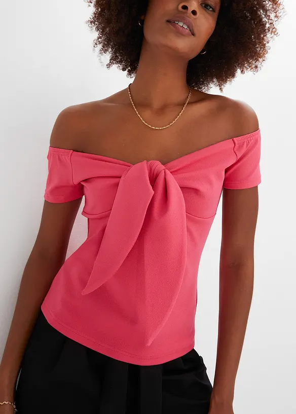 Top textur&eacute; &agrave; encolure bardot, BODYFLIRT boutique