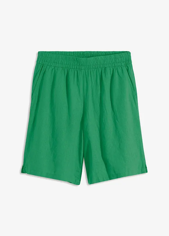Short en lin mélangé avec taille élastiquée, bonprix