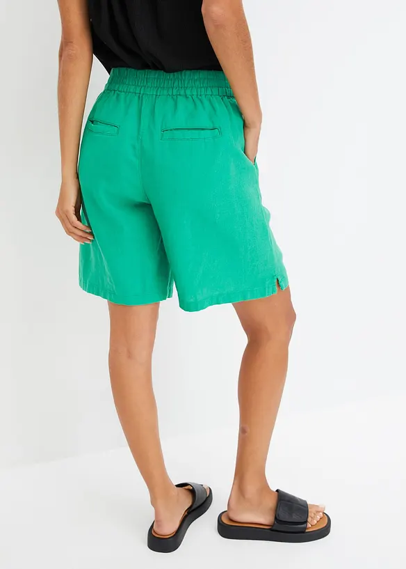 Short en lin mélangé avec taille élastiquée, bonprix