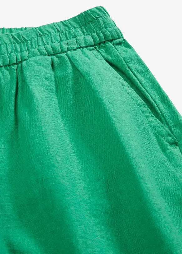 Short en lin mélangé avec taille élastiquée, bonprix