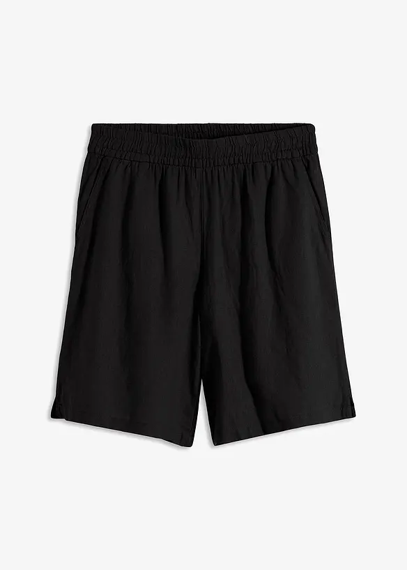 Short en lin mélangé avec taille élastiquée, bonprix