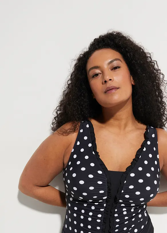 Maillot 1 pièce sculptant à fronces, maintien modéré, bonprix