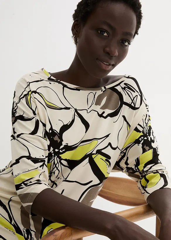 T-shirt à manches chauve-souris et imprimé floral, bonprix