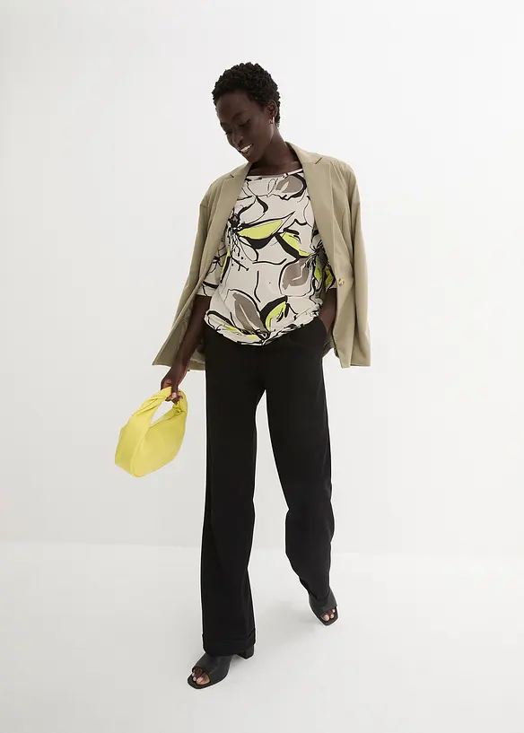 T-shirt à manches chauve-souris et imprimé floral, bonprix