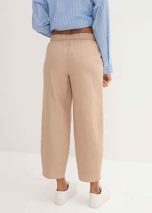 Pantalon 3/4 aérien en lin mélangé, bonprix