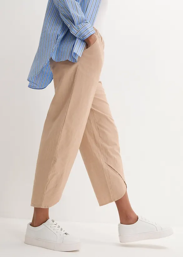 Pantalon 3/4 aérien en lin mélangé, bonprix