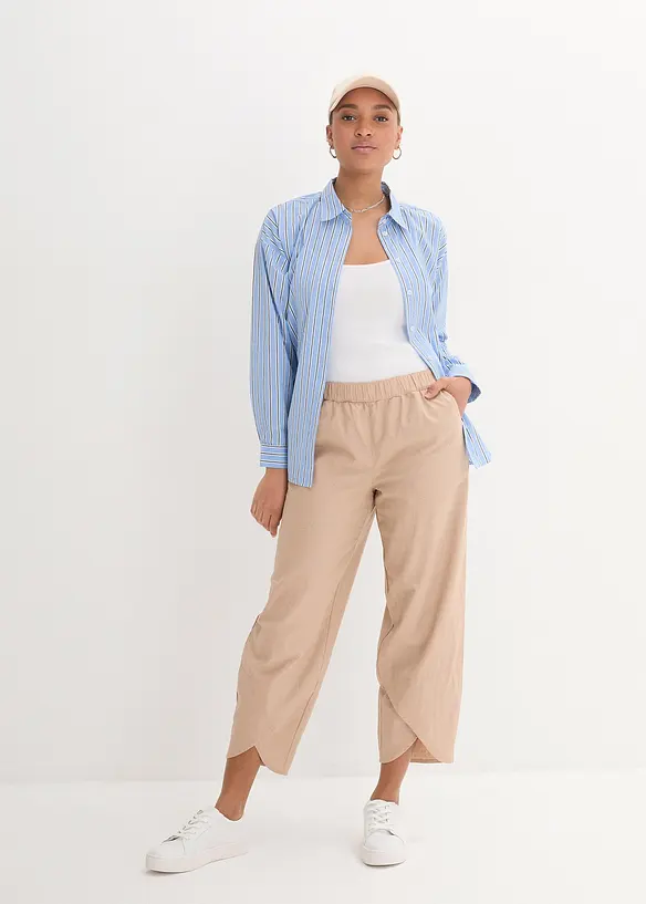 Pantalon 3/4 aérien en lin mélangé, bonprix