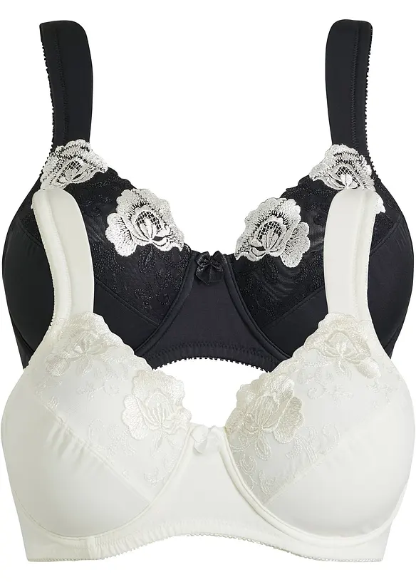 Lot de 2 soutiens-gorge minimiseurs à bretelles rembourrées, bonprix