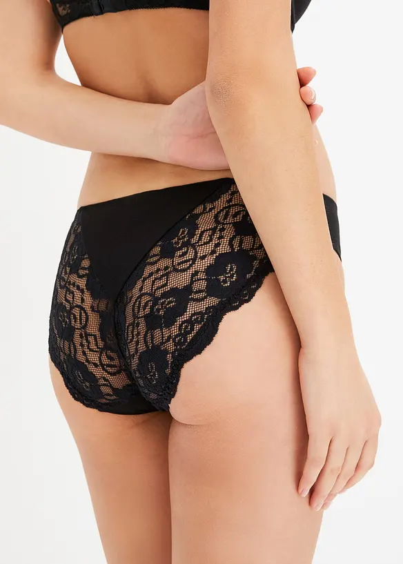 Lot de 6 slips à dentelle, bonprix