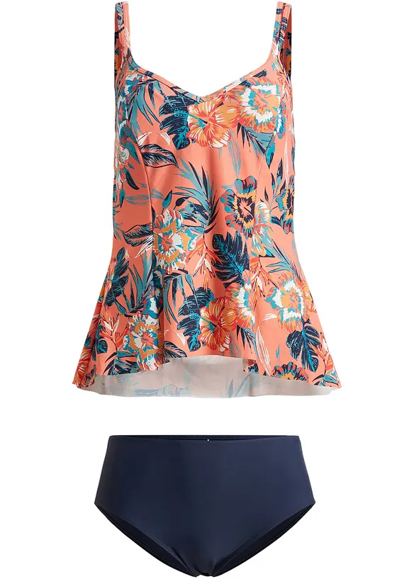 Tankini (ens. 2 pces) à décolleté en V, bonprix
