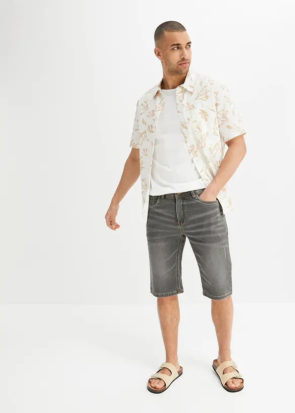 Bermuda confortable en jean et molleton, Regular, bonprix