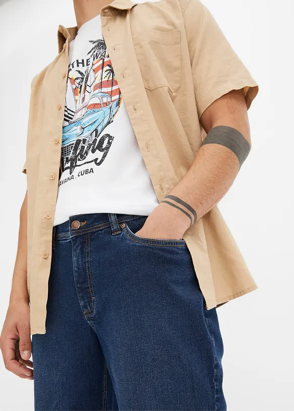 Lot de 2 bermudas en jean extensible, Regular, bonprix