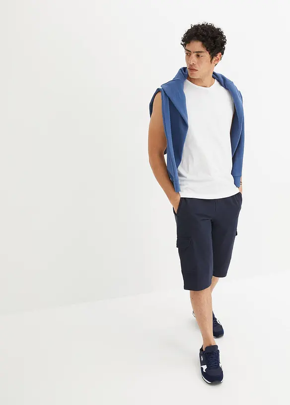 Bermuda cargo en sweat 100% coton, bonprix