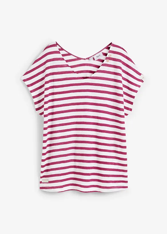 T-shirt 100% lin à manches chauve-souris, bonprix