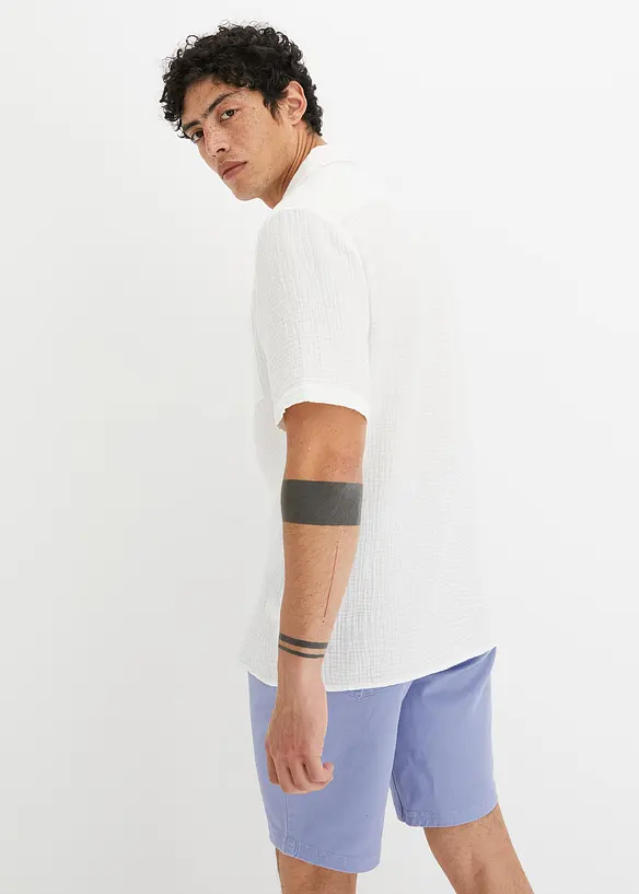 Chemise manches courtes en gaze 100% coton, bonprix