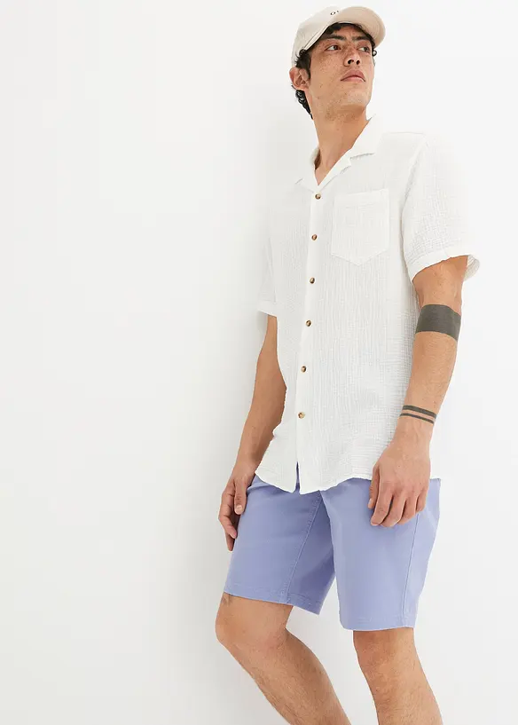 Chemise manches courtes en gaze 100% coton, bonprix