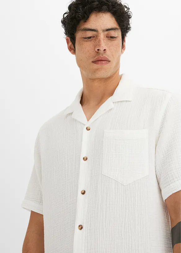 Chemise manches courtes en gaze 100% coton, bonprix