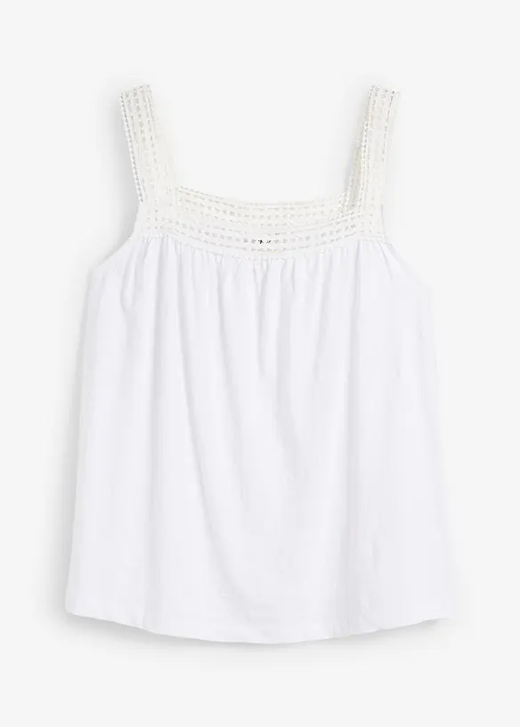 Top ample avec bretelles en dentelle, bonprix