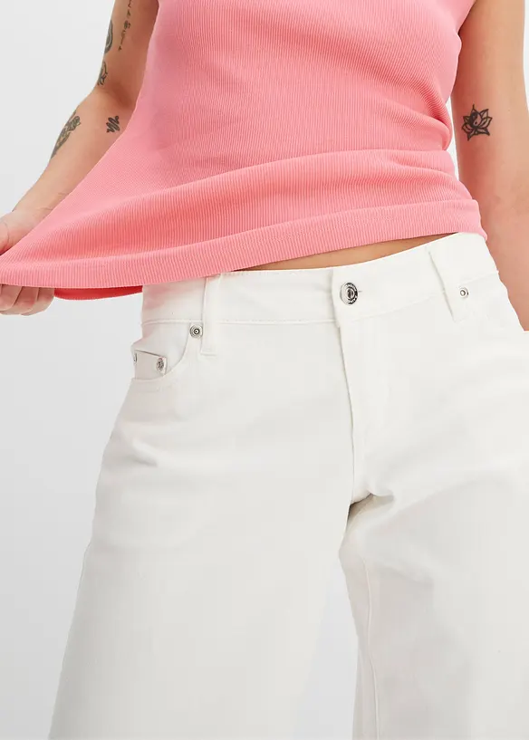 Lot de 2 tops côtelés 100% coton, bonprix