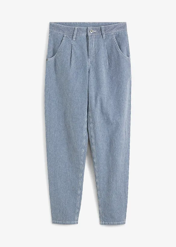 Jean barrel, taille mi-haute, rayé, bonprix