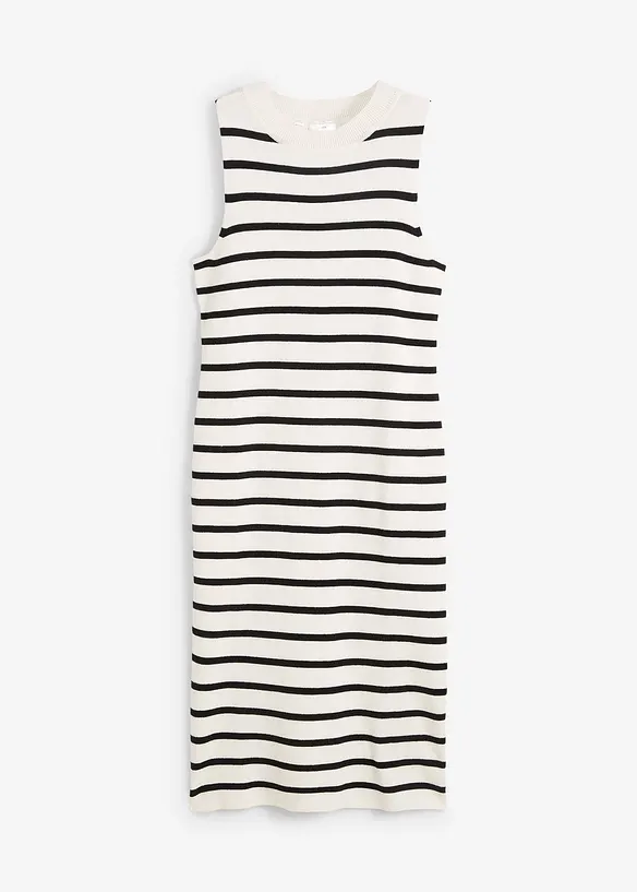 Robe en maille légère, rayée, bonprix