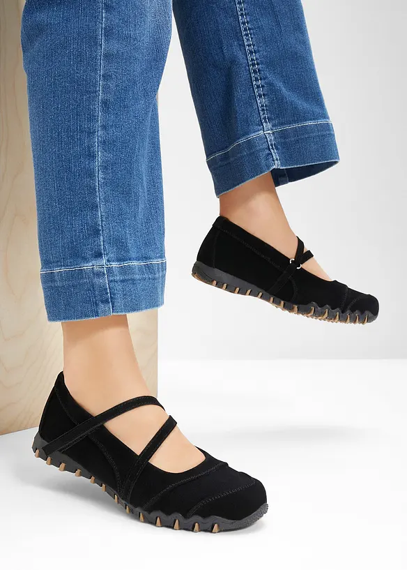 Ballerines style babies avec semelle crantée, bonprix