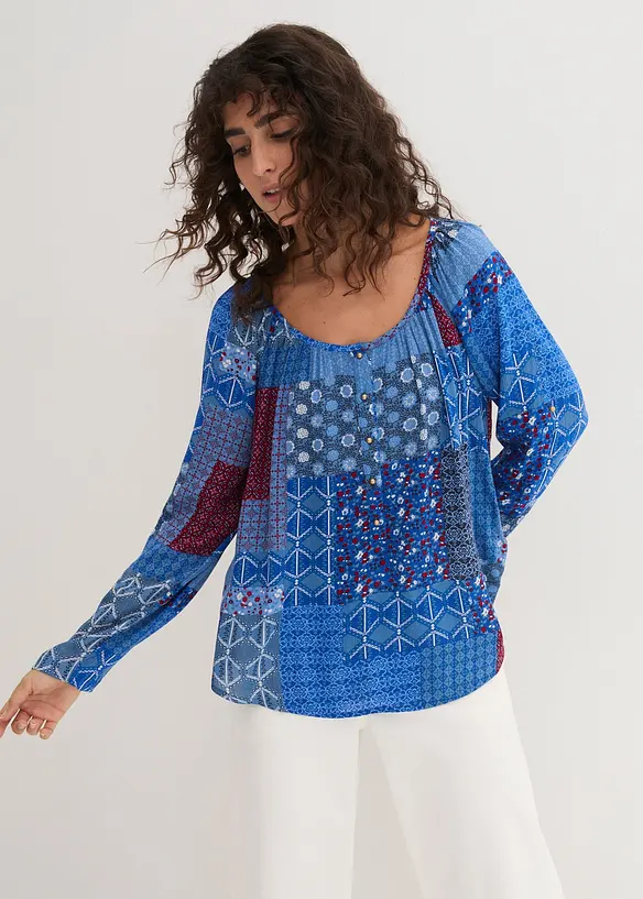 Blouse manches longues effet froissé, bonprix