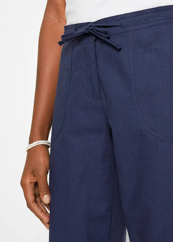 Pantalon en lin 3/4, bonprix