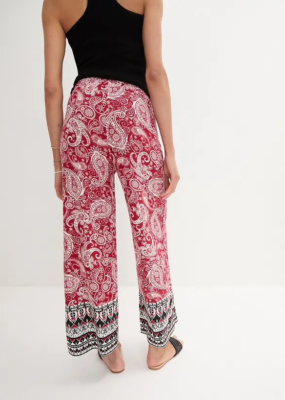 Pantalon palazzo doux en viscose extensible, bonprix