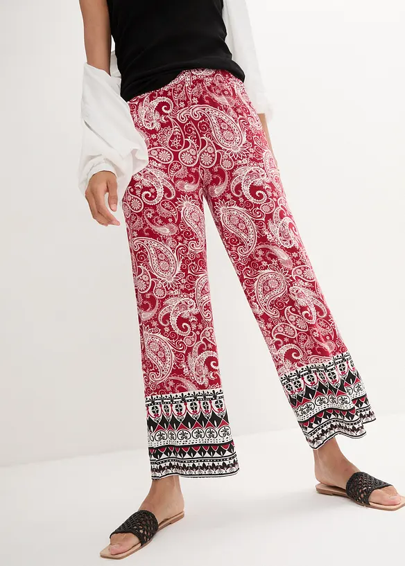 Pantalon palazzo doux en viscose extensible, bonprix