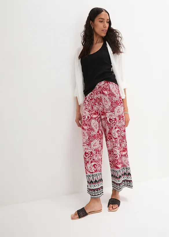 Pantalon palazzo doux en viscose extensible, bonprix