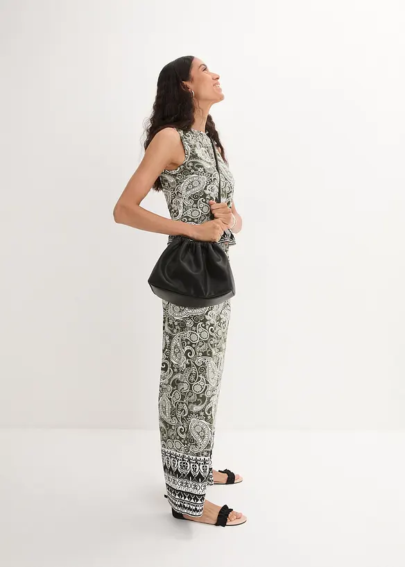 Pantalon palazzo doux en viscose extensible, bonprix