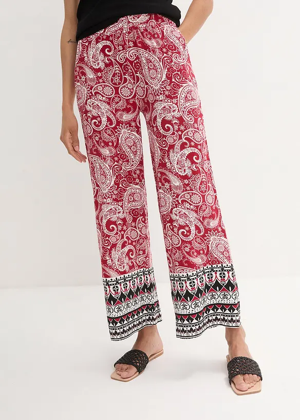 Pantalon palazzo doux en viscose extensible, bonprix