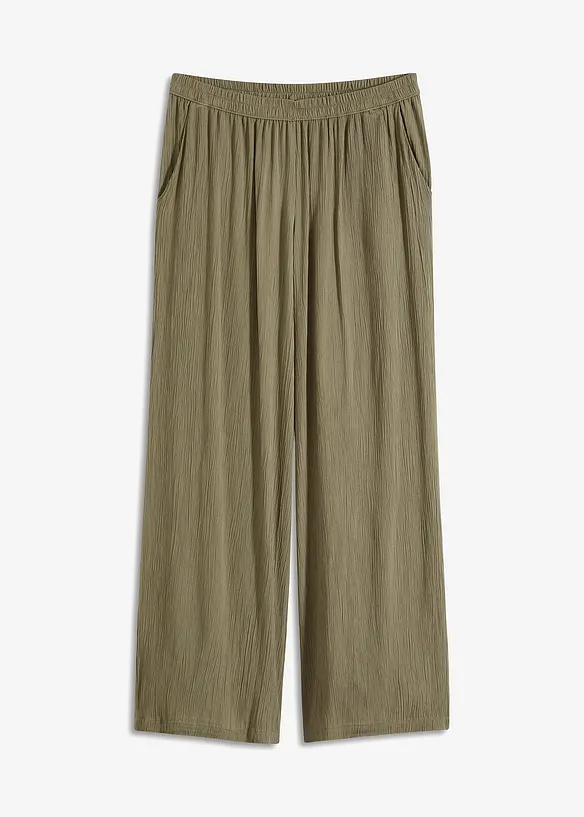 Pantalon palazzo en viscose douce, bonprix