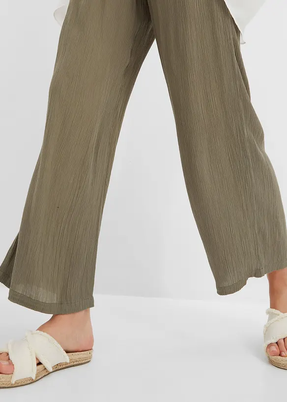 Pantalon palazzo en viscose douce, bonprix